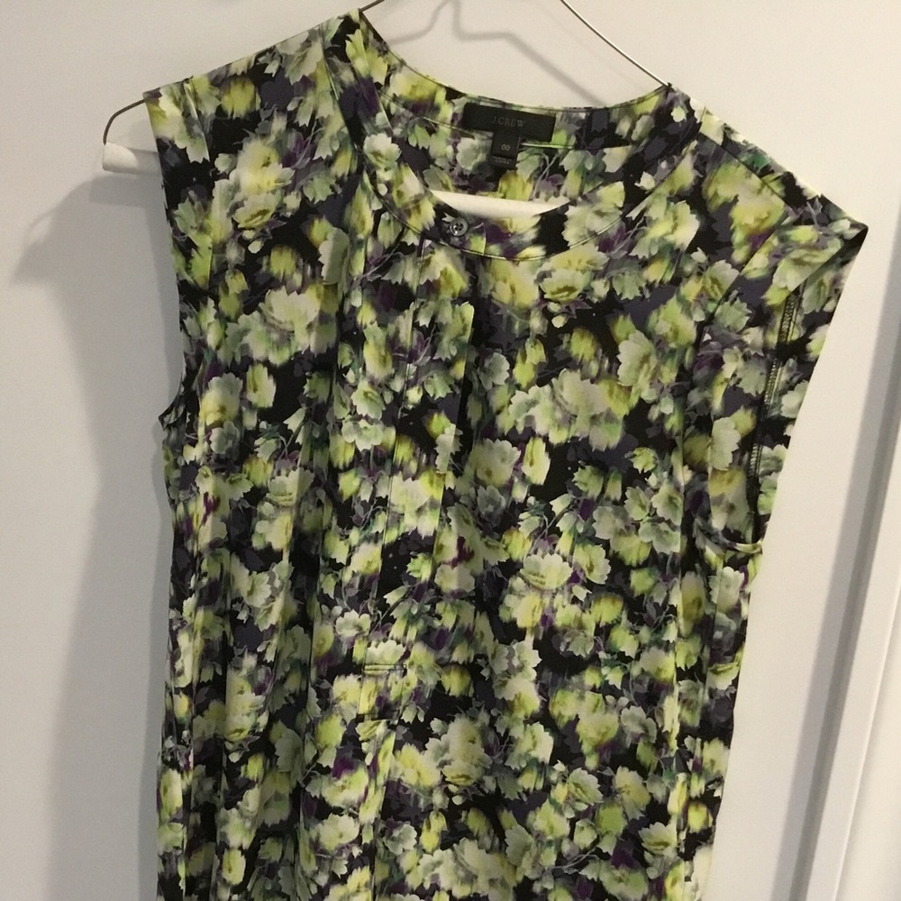 J Crew 100% Silk Popover, 00